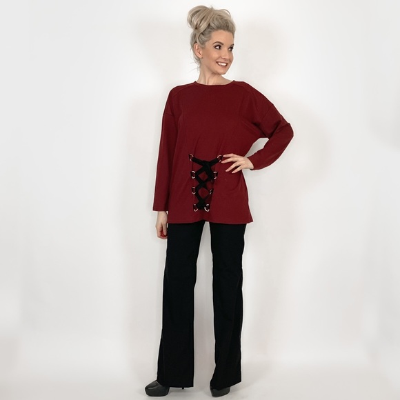 Burgundy Red Oversized Sweater Very J - Picture 5 of 8